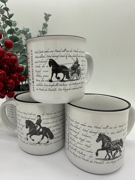 DFZ-Motivtasse im 3er Set - „Dressurfriese“, „Stute und Fohlen“ & „Friese vor der Sjees“